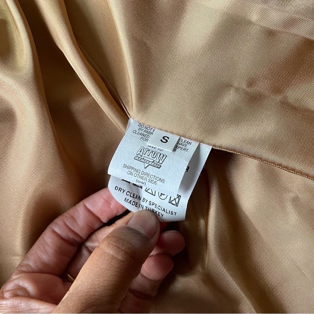 Vericci Tan Suede Fringe Leather Coat • Western Boho Festival Jacket (S) - Picture 8 of 15